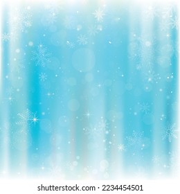 Abstract Christmas background with snowflakes. Blue Elegant Winter background