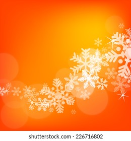 Abstract Christmas background with snowflakes and copy space