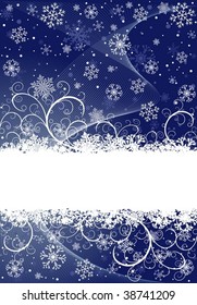 Abstract Christmas background with snowflakes and copy-space - vector