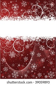 Abstract Christmas background with snowflakes and copy-space - vector