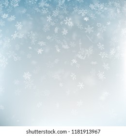Arrière-plan abstrait Noël avec flocons de neige. Élégant modèle d'hiver bleu. Eps10