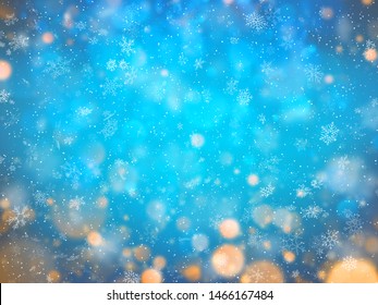 Abstract Christmas background with snowflakes. Elegant blue winter template. Eps 10