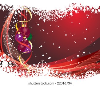 Abstract christmas background with snowflakes frame. Vector illustration.