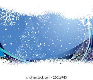 Abstract christmas background with snowflakes frame. Vector illustration.
