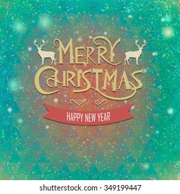 Abstract Christmas background with snowflakes and lights. Vector Illustration.