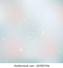 Abstract Christmas background with snowflakes on blue