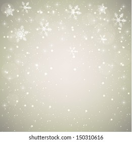 Abstract Christmas background with snowflakes and place for text. Vector illustration