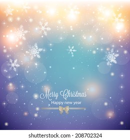 Abstract Christmas background with snowflakes and place for text. Vector Illustration.