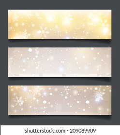 Abstract Christmas background with snowflakes and place for text. Vector Illustration.