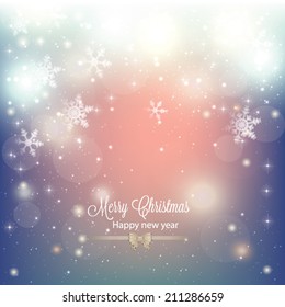 Abstract Christmas background with snowflakes and place for text. Vector Illustration.