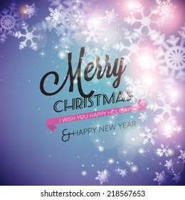 Abstract Christmas background with snowflakes and place for text. Vector Illustration