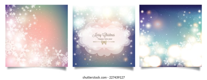 Abstract Christmas background with snowflakes and place for text. Vector Illustration.