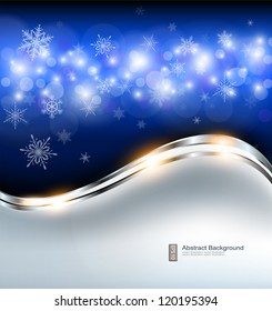 Abstract christmas background with snowflakes, vector.