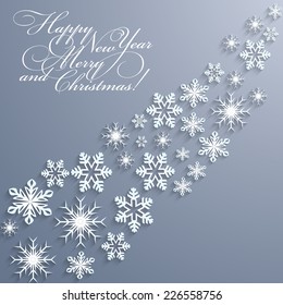   Abstract Christmas Background with snowflakes. Vector illustration.