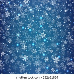 Abstract Christmas background with snowflakes. Vector illustration.