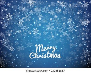 Abstract Christmas background with snowflakes. Vector illustration.