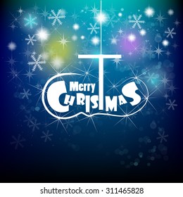 Abstract Christmas background with snowflakes. Vector 