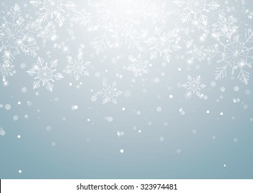 Abstract Christmas Background with Snowflakes, Vector Illustration