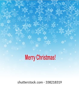 Abstract Christmas background with snowflakes. Vector illustration