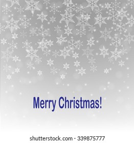 Abstract Christmas background with snowflakes. Vector illustration