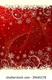 Abstract Christmas background with snowflakes - vector