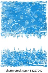 Abstract Christmas background with snowflakes (vector)