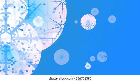 Abstract Christmas background with snowflakes.Tender template for greeting card, wrapping paper or web design. Vector illustration
