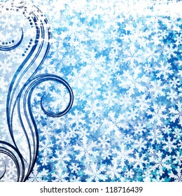 Abstract Christmas background with soft fluffy snow.