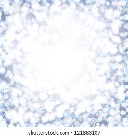 Abstract Christmas background with soft fluffy snow.