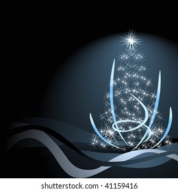 Abstract Christmas background with spruce