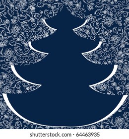 Abstract Christmas background with spruce of pattern