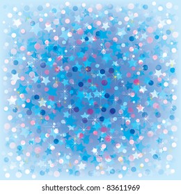Abstract Christmas background with stars on blue
