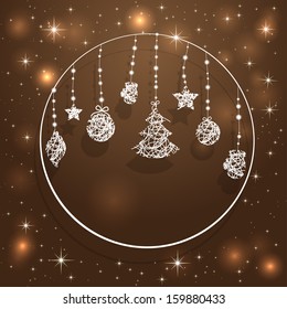 Abstract Christmas background with stars vector