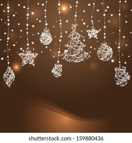 Abstract Christmas background with stars vector