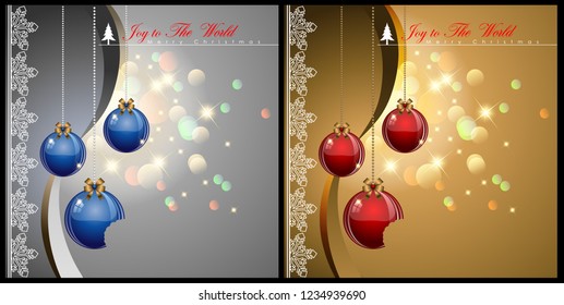 Abstract of Christmas Background and Template. Christmas Balls and Party Concept. Vector and Illustration, EPS 10.