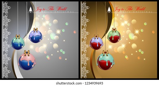 Abstract of Christmas Background and Template. Christmas Balls and Party Concept. Vector and Illustration, EPS 10.