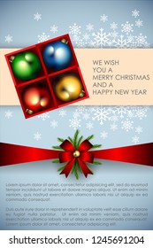 Abstract of Christmas Background and Template.  Christmas Balls and Party Concept. Vector and Illustration, EPS 10.