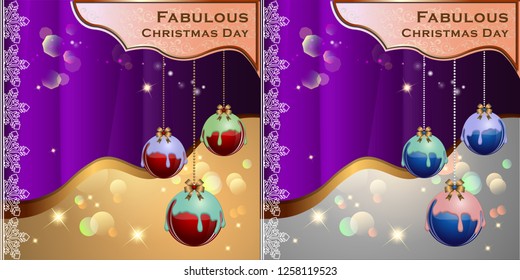 Abstract of Christmas Background and Template.  Christmas Balls and Party Concept. Vector and Illustration, EPS 10.