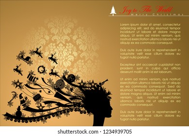 Abstract of Christmas Background and Template. Christmas Icon and Party Concept. Vector and Illustration, EPS 10.