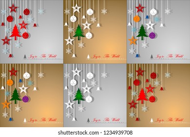 Abstract of Christmas Background and Template. Christmas Icon and Party Concept. Vector and Illustration, EPS 10.