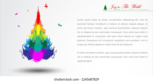 Abstract of Christmas Background and Template.  Christmas Tree and Party Concept. Vector and Illustration, EPS 10.