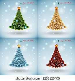 Abstract of Christmas Background and Template.  Christmas Tree and Party Concept. Vector and Illustration, EPS 10.