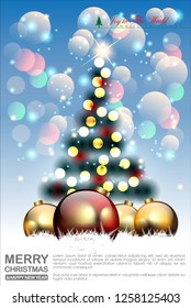 Abstract of Christmas Background and Template.  Christmas Tree and Party Concept. Vector and Illustration, EPS 10.
