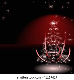 Abstract Christmas background with tree