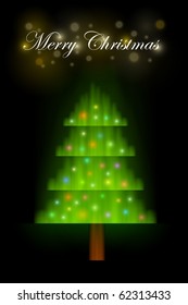 abstract christmas background with christmas tree