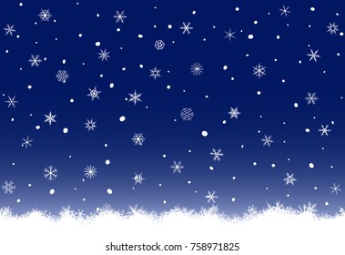 Abstract Christmas background from various snowflakes.