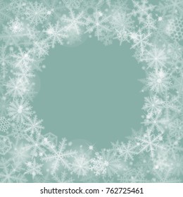 Abstract Christmas background with various snowflakes.