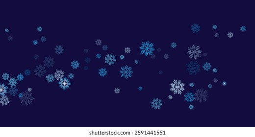 Abstract Christmas background with white snowflake borders and copy space in the center.  Christmas card on blue background. Vector illustration