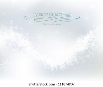 Abstract Christmas background with white snowflakes