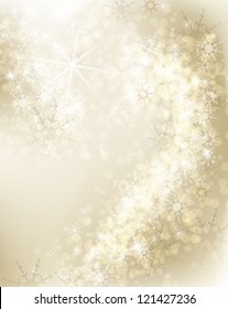 Abstract Christmas background with white snowflakes